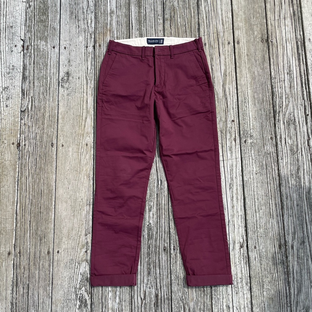 Abercrombie Straight Maroon Crimson Red Pants